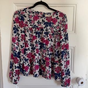 Loft Floral peplum blouse-S